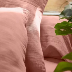 Lenzuolo con angoli garza di cotone (90 cm) Gaïa Rosa pesca