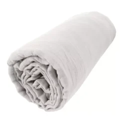 Lenzuolo con angoli garza di cotone (180 x 200 cm) Gaïa Grigio nuvola
