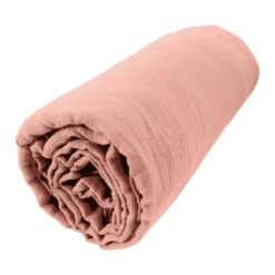 Lenzuolo con angoli garza di cotone (180 cm) Gaïa Rosa pesca
