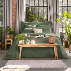Lenzuolo con angoli in lyocell Tencel™ (90 x 190 cm) Olivia Rosmarino Verde