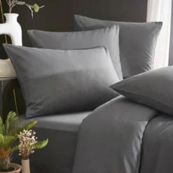 Lenzuolo con angoli in lyocell Tencel™ (140 x 190 cm) Olivia Grigio granito