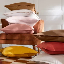 Lenzuolo con angoli in percalle di cotone (140 x 190 cm) Cali Camel