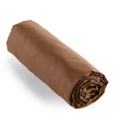 Lenzuolo con angoli in percalle di cotone (140 x 200 cm) Cali Marrone cioccolato