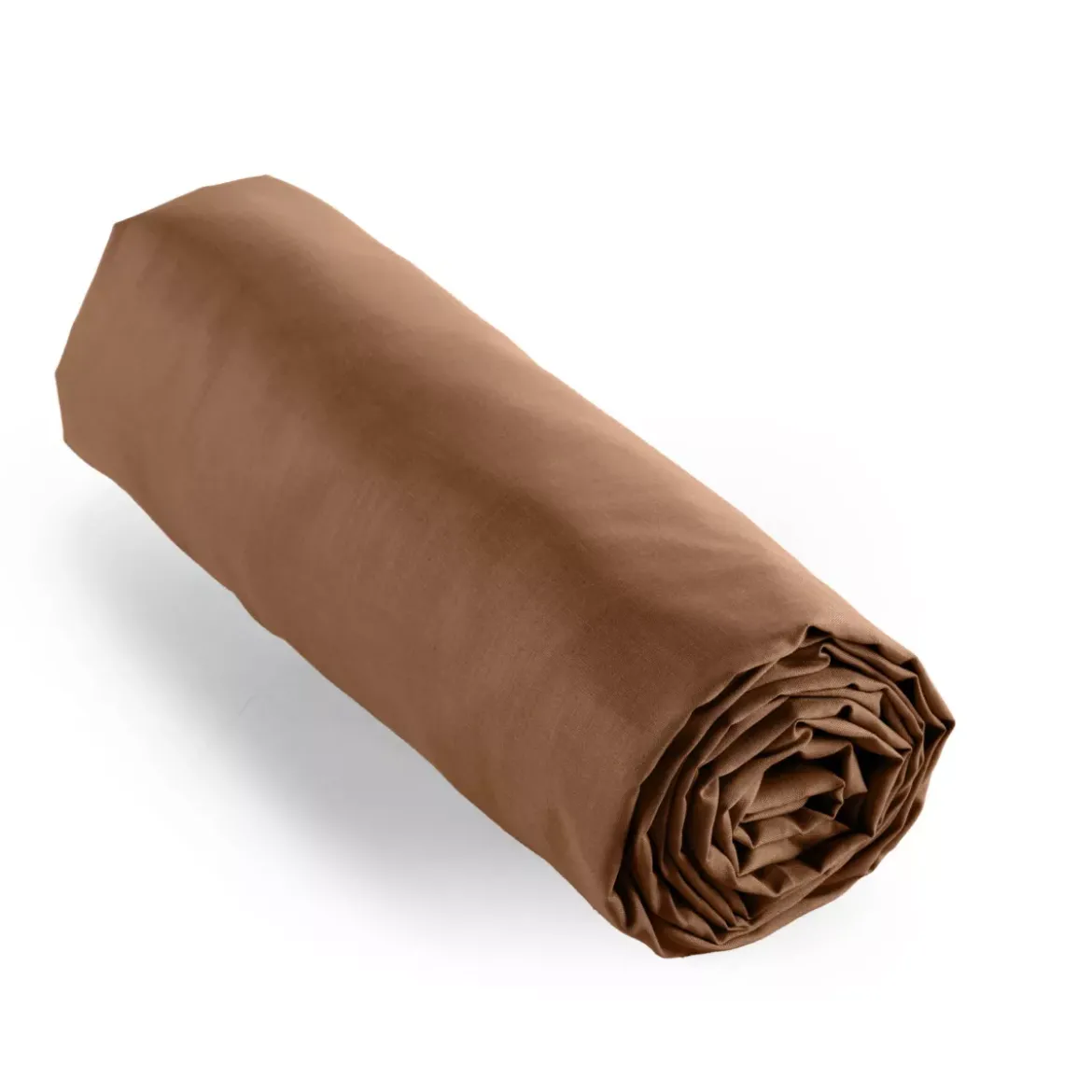 Lenzuolo con angoli in percalle di cotone (140 x 200 cm) Cali Marrone cioccolato