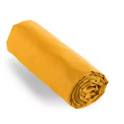 Lenzuolo con angoli percalle di cotone (140 cm) Cali Giallo senape