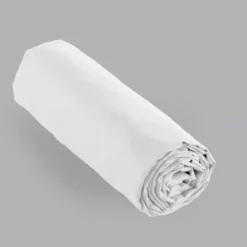 Lenzuolo con angoli percalle di cotone (160 cm) Cali Bianco