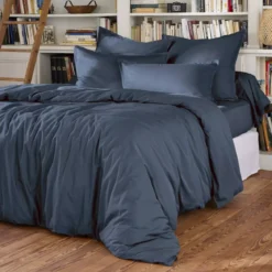 Lenzuolo sopra percalle di cotone (180 x 290 cm) Cali Blu marino