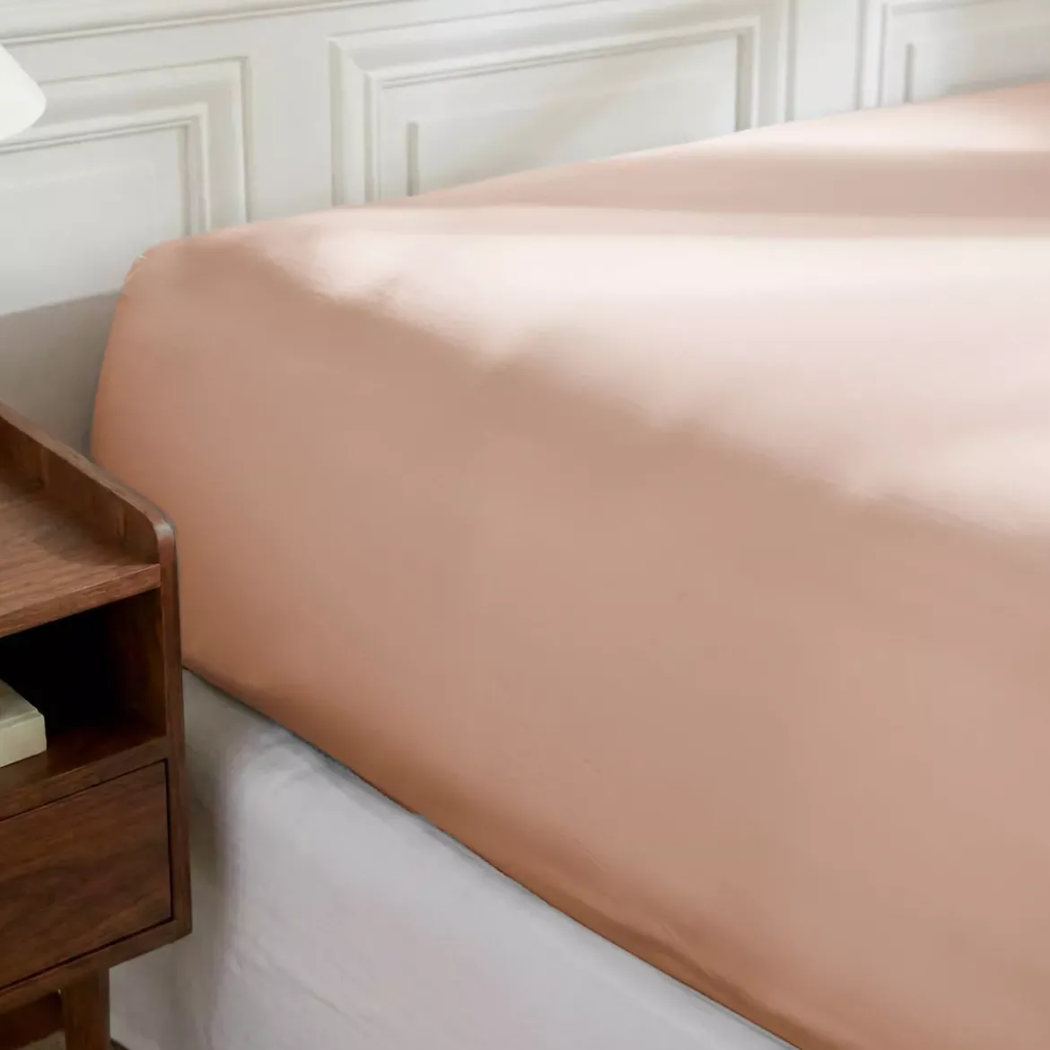 Lenzuolo sotto con angoli in percalle di cotone (160 x 200 cm) Diane Rosa Blush
