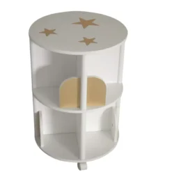 Libreria con rotelle bambino legno (H59 cm) Stars Bianca