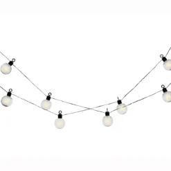 Luminaria da giardino solare con 8 LED (5,8 m) Festa Guinguette Bianco caldo