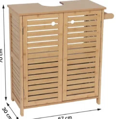Mobile da bagno con porta asciugamani (67 x H70 cm) Trinidad Naturale