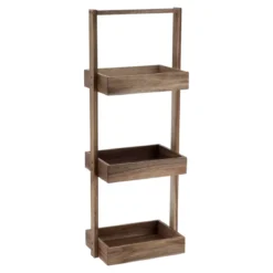 Mobile da bagno 3 ripiani legno d'acacia (Alt 70 cm) Lina Marrone
