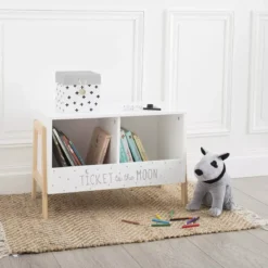 Mobiletto doppio per bambini (H40 cm) Scrittura Bianco