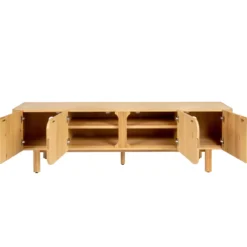 Mobile TV 4 ante in rovere massiccio (180 x 55 cm) Oakland Naturale