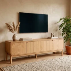 Mobile TV 4 ante in rovere (180 x 55 cm) Tulum Naturale