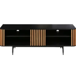 Mobile TV 4 nicchie in rovere massiccio (130 x 43 cm) Rytm Nero