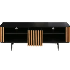 Mobile TV 4 nicchie in rovere massiccio (130 x 43 cm) Rytm Nero