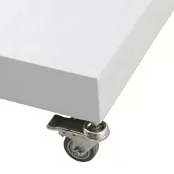 Ombrellone decentrato quadrato in alluminio con base (3 x 3 m) Elyra Metallico lucido e Tortora