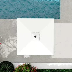 Ombrellone quadrato alluminio (2,5 X 2,5 m) Yucatan Grigio e Bianco