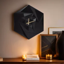 Orologio da parete in legno (D45 cm) Fidji Nero