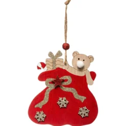 Orso bianco nel suo sacco Rosso