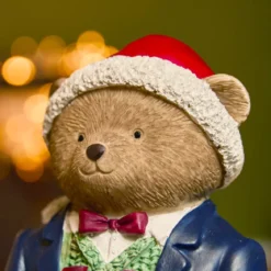 Orso decorativo natalizio (H16 cm) Leo e i suoi regali Multicolore