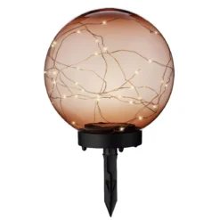 Paletto da giardino solare Crystal 30 LED Arancione