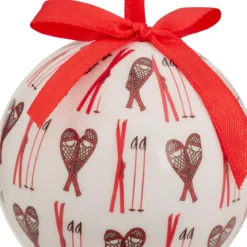 Pallina di natale (D75 mm) Racchetta da sci Rosso e bianco