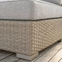 Panca in resina intrecciata 2 posti Palma Grigio