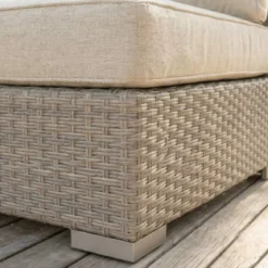 Panca in resina intrecciata 2 posti Palma Grigio e beige