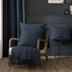 Plaid cotone (130 x 160 cm) Sixtine Blu notte
