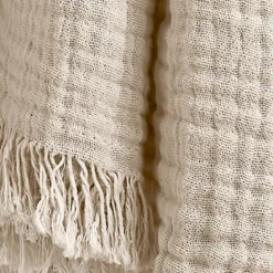 Plaid garza di cotone (160 cm) Gaïa Beige pampa