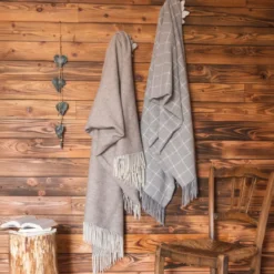 Plaid in lana e cashmere (140 x 200 cm) Côme Beige