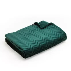 Plaid morbido in flanella (130 x 180 cm) Zag Verde