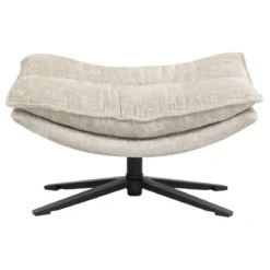 Poggiapiedi in tessuto testurizzato (H45,5 cm) Oblo Beige