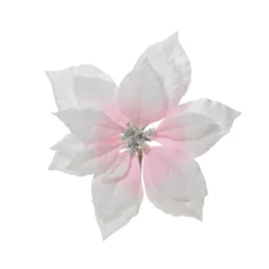 Poinsettia di Natale in poliestere (D24 cm) Venezia Bianco