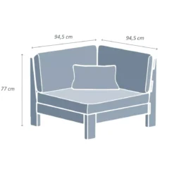 Poltrona da giardino ad angolo Bornéo Grigio antracite