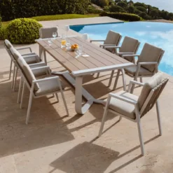 Poltrona da giardino alluminio Long Beach Bianco cenere