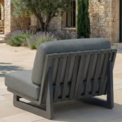 Poltrona da giardino in alluminio Long Beach Grigio antracite