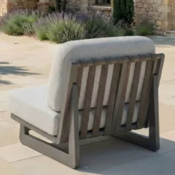 Poltrona da giardino in alluminio Long Beach Antracite e grigio chiaro