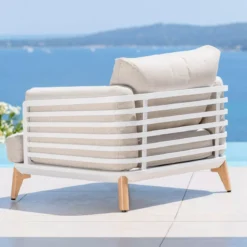 Poltrona da giardino in alluminio Monte Carlo Bianco e tortora