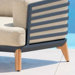 Poltrona da giardino in alluminio Monte Carlo Grigio antracite e beige