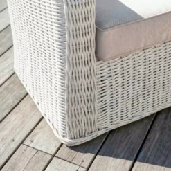 Poltrona da giardino in resina intrecciata Calvi Bianco e tortora