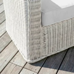 Poltrona da giardino in resina intrecciata Calvi Bianco