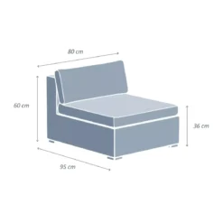 Poltrona da giardino senza braccioli in resina intrecciata Palma Grigio e tortora