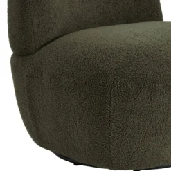 Poltrona girevole in bouclé (seduta 45 cm) Nyxor Verde scuro