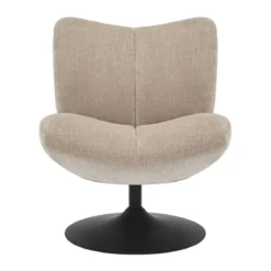 Poltrona girevole in tessuto testurizzato (seduta 46 cm) Axis Beige