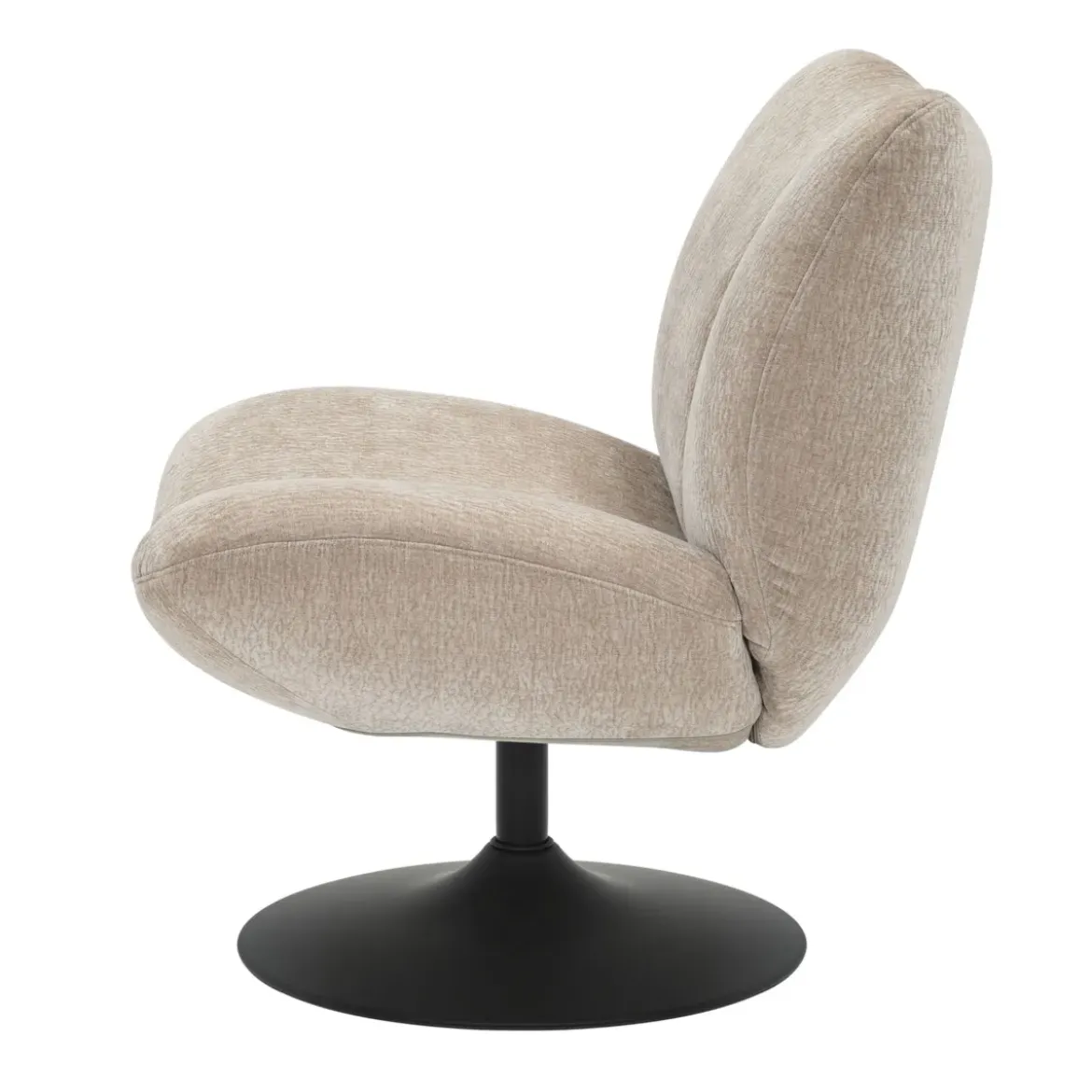 Poltrona girevole in tessuto testurizzato (seduta 46 cm) Axis Beige