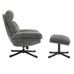 Poltrona girevole in tessuto (seduta 49 cm) Moor Grigio