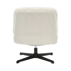 Poltrona girevole in velluto a coste (seduta 46 cm) Kult Ecru